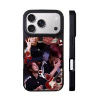 SKZ Han red retro sticker collage iPhone 17 Pro Max Black Case