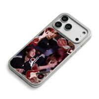 SKZ Han red retro sticker collage iPhone 17 Pro Max Electroplated Silver Case2