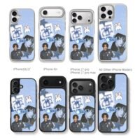 SKZ member blue bunny star collage Chris Brown Phone Case Black Electroplated Silver For Iphone 11 To 17