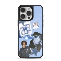 SKZ member blue bunny star collage iPhone 16 Pro Max Black Case
