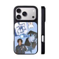 SKZ member blue bunny star collage iPhone 17 Pro Max Black Case