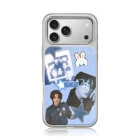 SKZ member blue bunny star collage iPhone 17 Pro Max Electroplated Silver Case1
