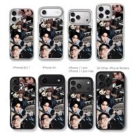 skz members retro music guitar tape Chris Brown Phone Case Black Electroplated Silver For Iphone 11 To 17