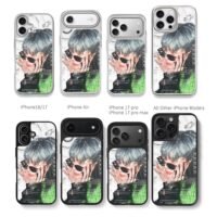 SKZ SClass idol silver sunglasses Chris Brown Phone Case Black Electroplated Silver For Iphone 11 To 17