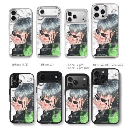 SKZ SClass idol silver sunglasses Chris Brown Phone Case Black Electroplated Silver For Iphone 11 To 17