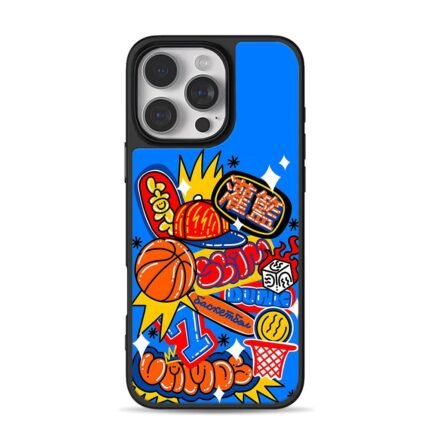 Slam dunk basketball graffiti art iPhone 16 Pro Max Black Case