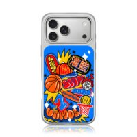 Slam dunk basketball graffiti art iPhone 17 Pro Max Electroplated Silver Case1