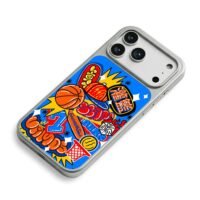 Slam dunk basketball graffiti art iPhone 17 Pro Max Electroplated Silver Case2