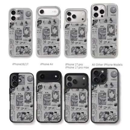 Slam Dunk manga basketball collage Chris Brown Phone Case Black Electroplated Silver For Iphone 11 To 17