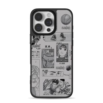 Slam Dunk manga basketball collage iPhone 16 Pro Max Black Case