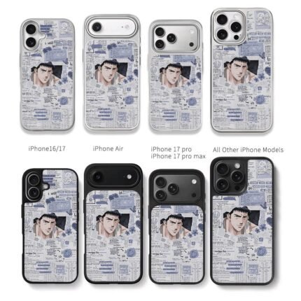 Slam Dunk Mitsui vintage collage Chris Brown Phone Case Black Electroplated Silver For Iphone 11 To 17