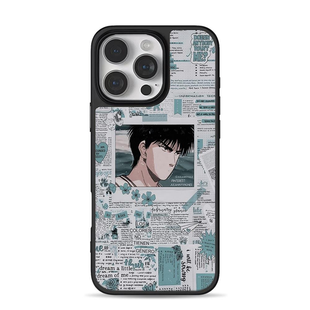 Slam Dunk Rukawa Kaede collage iPhone 16 Pro Max Black Case Slam Dunk Rukawa Kaede collage iPhone 16 Pro Max Black Case