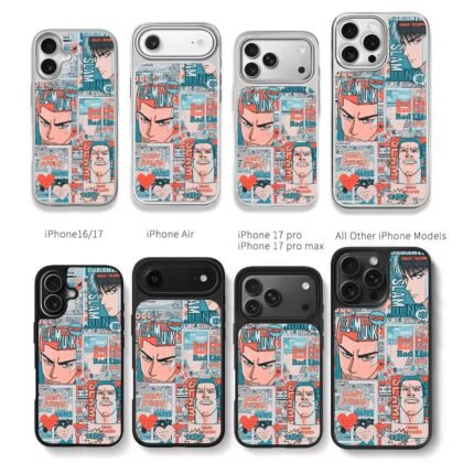 Slam Dunk Sakuragi Rukawa collage Chris Brown Phone Case Black Electroplated Silver For Iphone 11 To 17