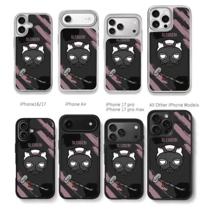 SLEDGEBI cat ear gas mask sledge Chris Brown Phone Case Black Electroplated Silver For Iphone 11 To 17