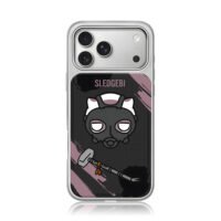SLEDGEBI cat ear gas mask sledge iPhone 17 Pro Max Electroplated Silver Case1