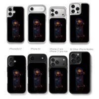 Smiley face vintage skateboard dark Chris Brown Phone Case Black Electroplated Silver For Iphone 11 To 17