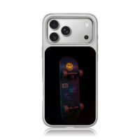 Smiley face vintage skateboard dark iPhone 17 Pro Max Electroplated Silver Case1
