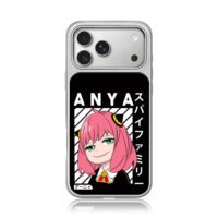 Smug Anya Spy x Family art iPhone 17 Pro Max Electroplated Silver Case1