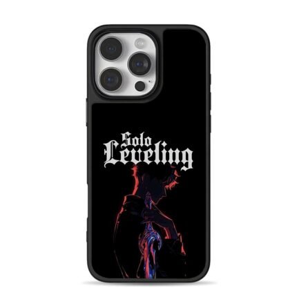 Solo Leveling anime boy sword dark art iPhone 16 Pro Max Black Case