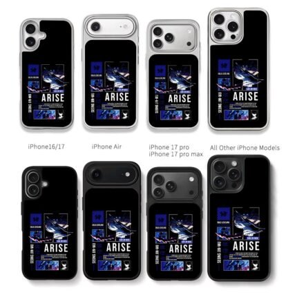 Solo Leveling anime Sung Jinwoo art Chris Brown Phone Case Black Electroplated Silver For Iphone 11 To 17