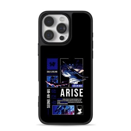 Solo Leveling anime Sung Jinwoo art iPhone 16 Pro Max Black Case