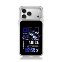 Solo Leveling anime Sung Jinwoo art iPhone 17 Pro Max Electroplated Silver Case1