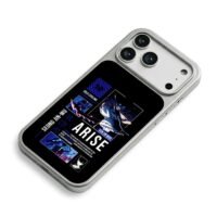 Solo Leveling anime Sung Jinwoo art iPhone 17 Pro Max Electroplated Silver Case2