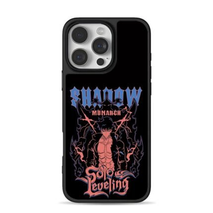 Solo Leveling Shadow Monarch Jinwoo iPhone 16 Pro Max Black Case