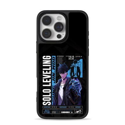 Solo Leveling Sung Jinwoo anime art iPhone 16 Pro Max Black Case