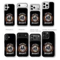 Son Goku University logo with Wu character Chris Brown Phone Case Black Electroplated Silver For Iphone 11 To 17
