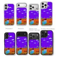 Sonic Green Hill Zone pixel art Chris Brown Phone Case Black Electroplated Silver For Iphone 11 To 17