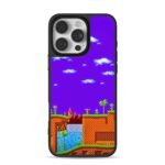 Sonic Green Hill Zone pixel art iPhone 16 Pro Max Black Case