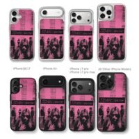 Sonic Youth pink black halftone art Chris Brown Phone Case Black Electroplated Silver For Iphone 11 To 17