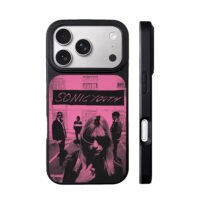 Sonic Youth pink black halftone art iPhone 17 Pro Max Black Case