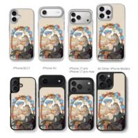 Sousou no Frieren floral wreath art Chris Brown Phone Case Black Electroplated Silver For Iphone 11 To 17