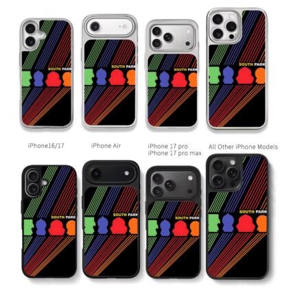 South Park 4 main silhouettes stripe Chris Brown Phone Case Black Electroplated Silver For Iphone 11 To 17