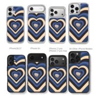 South Park Craig layered hearts Chris Brown Phone Case Black Electroplated Silver For Iphone 11 To 17