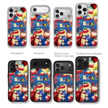 South Park Eric Cartman collage Chris Brown Phone Case Black Electroplated Silver For Iphone 11 To 17