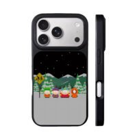 South Park four boys snowy roadside scene iPhone 17 Pro Max Black Case