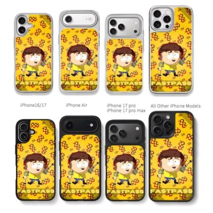 South Park Jimmy FASTPASS crutches Chris Brown Phone Case Black Electroplated Silver For Iphone 11 To 17