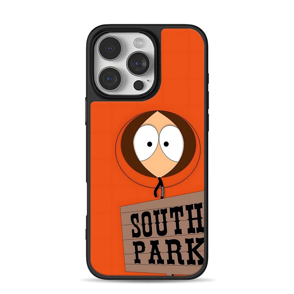 South Park Kenny cartoon orange art iPhone 16 Pro Max Black Case South Park Kenny cartoon orange art iPhone 16 Pro Max Black Case