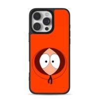 South Park Kenny face on orange iPhone 16 Pro Max Black Case