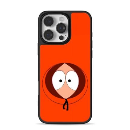 South Park Kenny face on orange iPhone 16 Pro Max Black Case