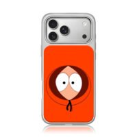 South Park Kenny face on orange iPhone 17 Pro Max Electroplated Silver Case1