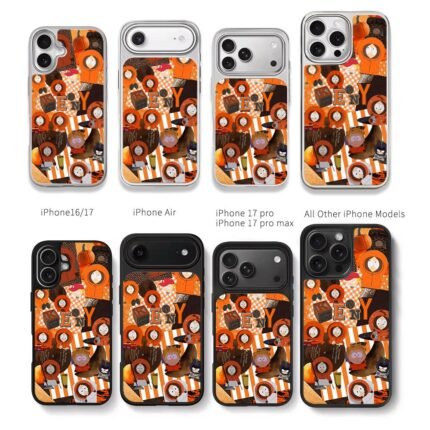 South Park Kenny orange collage Chris Brown Phone Case Black Electroplated Silver For Iphone 11 To 17