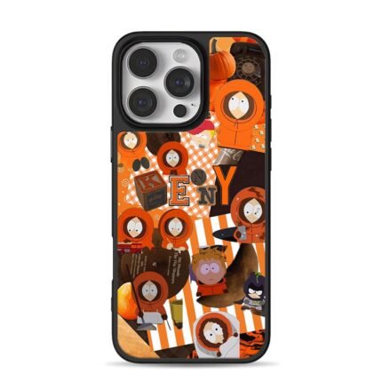 South Park Kenny orange collage iPhone 16 Pro Max Black Case