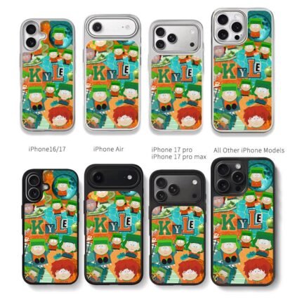 South Park Kyle Nike collage Chris Brown Phone Case Black Electroplated Silver For Iphone 11 To 17