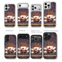 South Park mosquito character Chris Brown Phone Case Black Electroplated Silver For Iphone 11 To 17