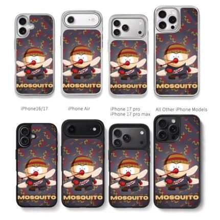 South Park mosquito character Chris Brown Phone Case Black Electroplated Silver For Iphone 11 To 17