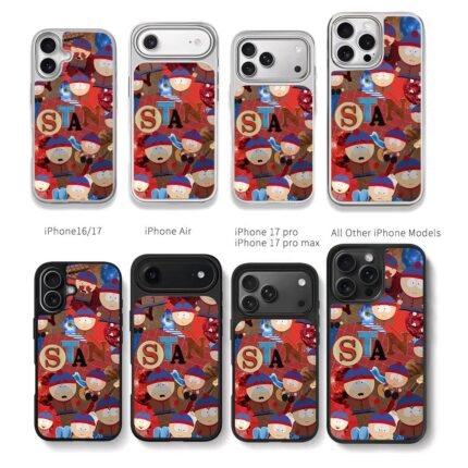 South Park Stan Marsh collage art Chris Brown Phone Case Black Electroplated Silver For Iphone 11 To 17
